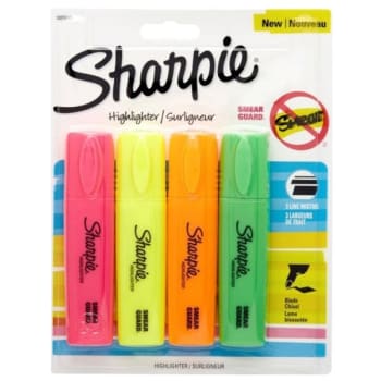 Sharpie® Blade Highlighters, Chisel Point, Assorted, Package Of 4