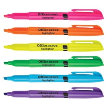 Image for Office Depot® 100% Recycled Pen-Style Highlighters, Assorted Colors, Pack Of 12 from HD Supply