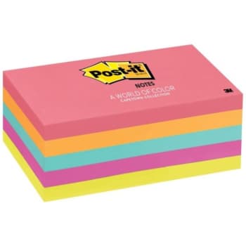 Image for Post-It® 3 X 5" Notes, Cape Town Collection, 100 Sheets Per Pad, Package Of 5 from HD Supply