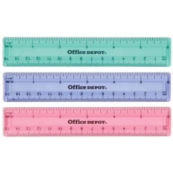 Image for Office Depot® Plastic Ruler, 6", Assorted Colors from HD Supply