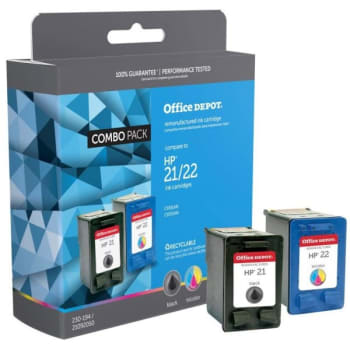 Image for Office Depot® Hp 21/22 / C9509Fn- Reman Black/Tricolor Ink Cartridges, Pack Of 2 from HD Supply