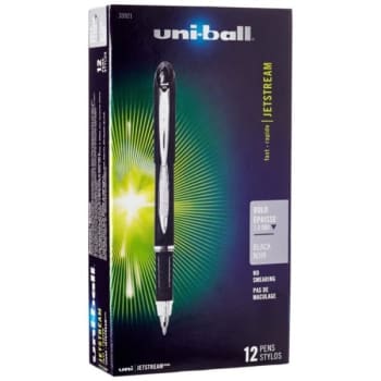 Image for Uni-Ball® Jetstream Rollerball Pens, 1.0mm, Black Barrel/ink, Box Of 12 from HD Supply