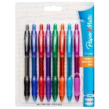 Image for Paper Mate® Profile Retractable Ballpoint Pens, 1.4 Mm, Assorted Colors (8-Pack) from HD Supply