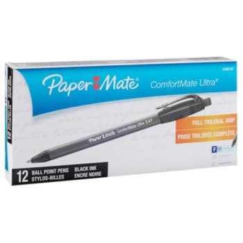 Paper Mate® Comfortmate Ultra Retractable Ballpoint Pens, 0.8 Mm, (Black) (12-Pack)