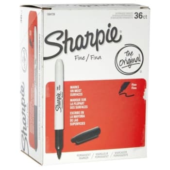 Sharpie® Permanent Fine-Point Markers, Black, Package Of 36