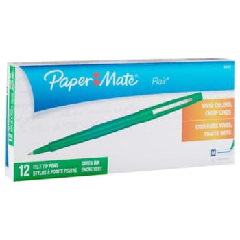Image for Paper Mate® Flair Porous-Point Pens, 1.0 Mm, Green Barrel/ink, Package Of 12 from HD Supply