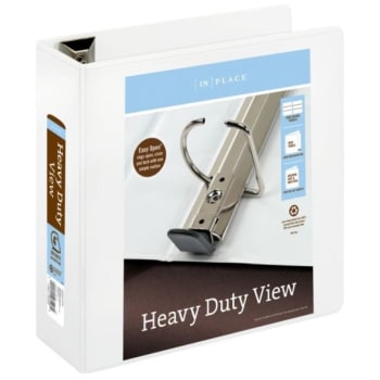 Image for [IN]PLACE® Heavy-Duty D-Ring View Binder, 4" Rings, 100% Recycled, White from HD Supply