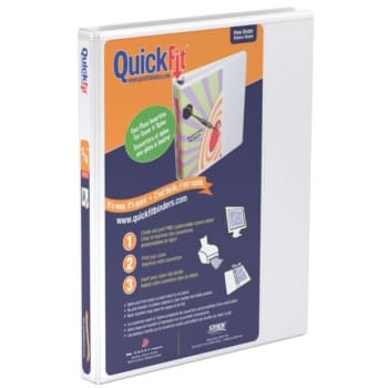 Image for Stride® Quickfit Angle D-Ring View Binder, 5/8" Rings, 50% Recycled, White from HD Supply