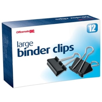 Image for Office Depot® Brand Binder Clips, Large, 2", Black, Box Of 12 from HD Supply