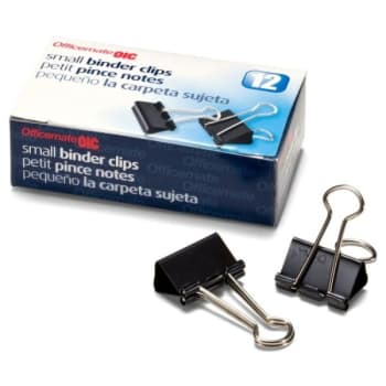 Image for OIC® Officemate Binder Clips, Small, 3/4", Black, Box Of 12 from HD Supply