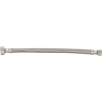 Image for Durapro 3/8" Flare X 1/2" Fip X 12" Braided Stainless Steel Faucet Supply Line from HD Supply