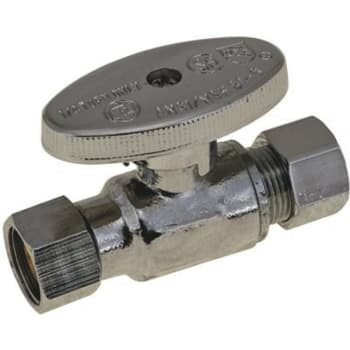 Premier Quarter Turn Replacement Stop, 3/8" Female Comp X 3/8" Comp, Lead Free