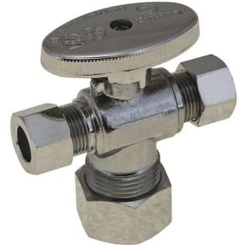 Image for Premier 5/8" Comp X 3/8" Comp X 3/8" Comp, Quarter Turn Dual Outlet Stop from HD Supply