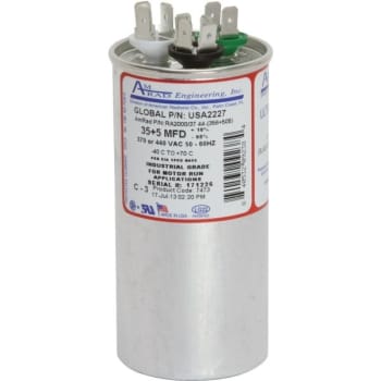 Image for Amrad Engineering 35/5 Mfd 370/440 Vac Round Motor Run Capacitor from HD Supply
