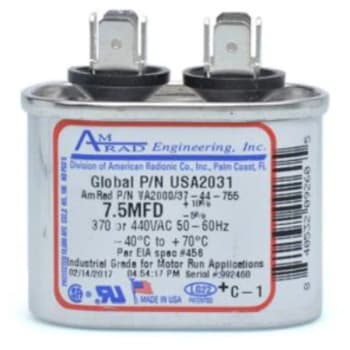 Image for Amrad Oval Cap 7.5 Mfd 370/440 from HD Supply