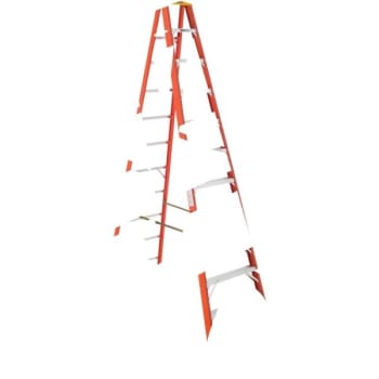 Werner 12' Fiberglass Step Ladder, 16 Ft. Reach Height, 300 Lbs. Load Capacity