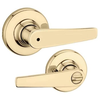 Image for Kwikset Delta Polished Brass Bed/bath Door Handle With Lock from HD Supply
