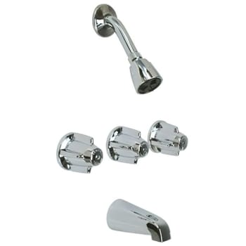 Image for Central Brass 3-Handle 1-Spray Tub And Shower Faucet In Polished Chrome Valve Included from HD Supply