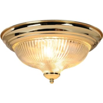 Image for Monument 12-3/4" 2-Lamp Surface Mount Ceiling In Fixture Polished Brass from HD Supply