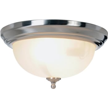 Image for Monument 2-Light Brushed Nickel Flush Mount With Frosted Glass from HD Supply