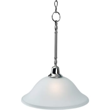 Image for Monument 1-Light Brushed Nickel Pendant With Frosted Glass from HD Supply