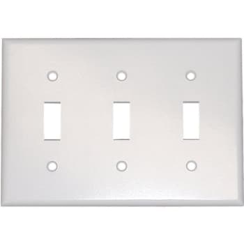 Image for Leviton White 3-Gang Toggle Wall Plate from HD Supply