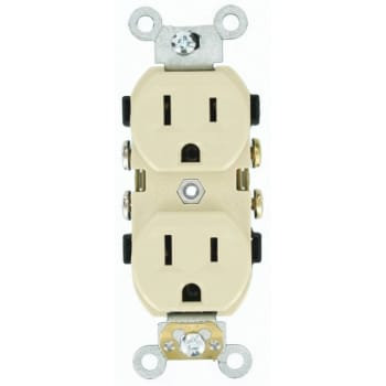 Image for Leviton 15 Amp 125v Duplex Outlet Straight Blade Self Grounding Side Wired Ivory from HD Supply