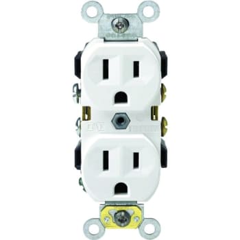 Image for Leviton 15 Amp 125v Duplex Outlet Straight Blade Self Grounding Side Wired White from HD Supply