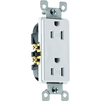 Image for Leviton Decora 15-Amp Tamper Resistant Duplex Outlet, White from HD Supply
