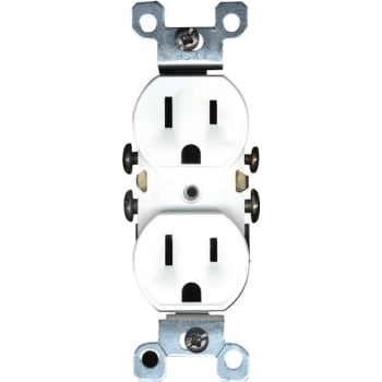 Image for Leviton 15 Amp Residential Grade Grounding Duplex Outlet, White from HD Supply