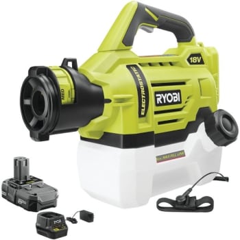 Ryobi One+ 18v Cordless Electrostatic 0.5 Gal Sprayer With Battery And Charger
