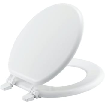 Image for Private Brand Unbranded Round Closed Front Wood Toilet Seat In White from HD Supply