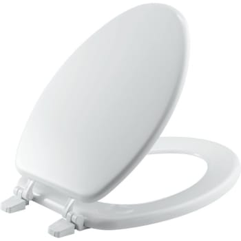 Image for Private Brand Unbranded Elongated Closed Front Wood Toilet Seat In White from HD Supply