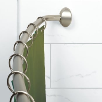 Image for Premier 44" - 72" Adjustable Curved Shower Rod Concealed Mount In Brushed Nickel from HD Supply