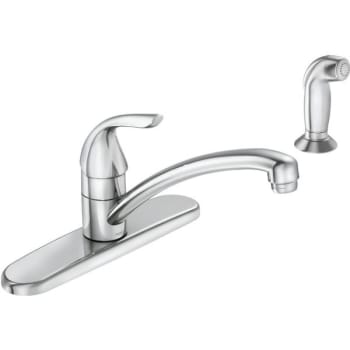Image for Moen Adler 1-Handle Low Arc Standard Kitchen Faucet With Side Sprayer In Chrome from HD Supply