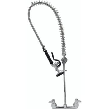 Image for T&s Two-Handle Pull-Down Sprayer Kitchen Faucet & Wall Bracket Polished Chrome from HD Supply