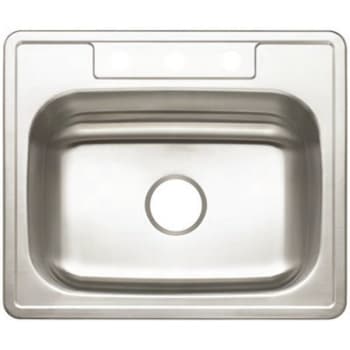 Image for Premier Stainless Steel Kitchen Sink 25" 3-Hole Single Bowl Drop-In Brush Finish from HD Supply