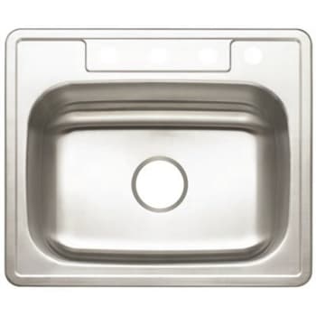 Image for Premier Stainless Steel Kitchen Sink 25" 4-Hole Single Bowl Drop-In Brush Finish from HD Supply