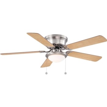 Image for 52" Hugger Indoor Brushed Nickel Ceiling Fan W/Light Kit from HD Supply