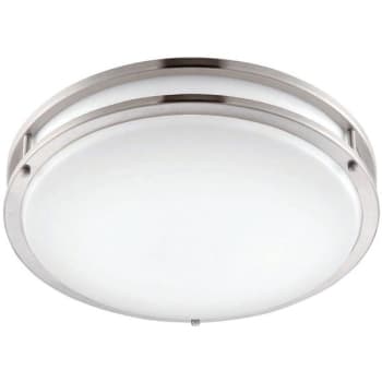 Image for Envirolite 14 In. 1-Light Brushed Nickel Selectable Dimmable Led Flush Mount from HD Supply