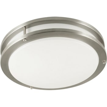 Image for 14.125 In. 1-Light Satin Nickel Fluorescent Flush Mount from HD Supply