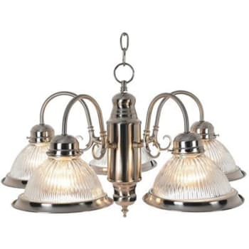 Monument 5-Light Brushed Nickel Chandelier With Clear Glass