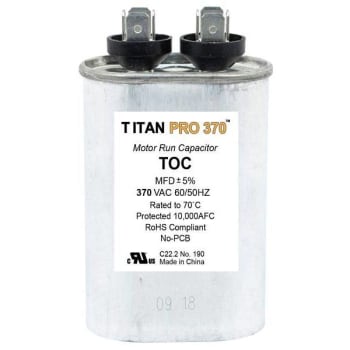 Image for Packard Titan Pro Run Capacitor 10 Mfd 370 Volt Oval, Box Of 10 from HD Supply