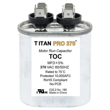 Image for Packard Titan Pro Run Capacitor 2 Mfd 370 Volt Oval, Box Of 10 from HD Supply