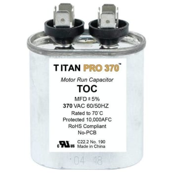 Image for Packard Titan Pro Run Capacitor 6 Mfd 370 Volt Oval, Box Of 10 from HD Supply