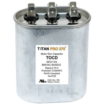 Image for Packard Titan Pro Run Capacitor 15+3 Mfd 370 Volt Oval, Box Of 5 from HD Supply