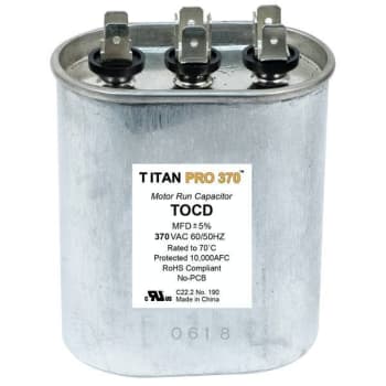 Image for Packard Titan Pro Run Capacitor 40+5 Mfd 370 Volt Oval, Box Of 5 from HD Supply