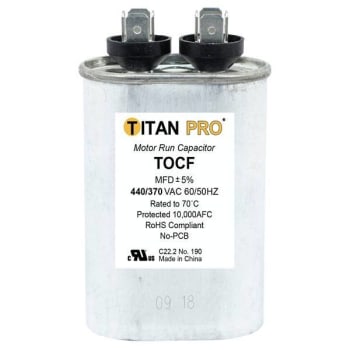 Image for Packard Titan Pro Run Capacitor 10 Mfd 440/370 Volt Oval, Box Of 10 from HD Supply