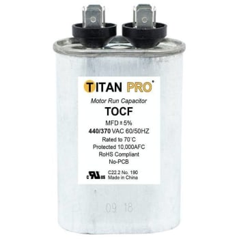 Image for Packard Titan Pro Run Capacitor 12.5 Mfd 440/370 Volt Oval, Box Of 10 from HD Supply