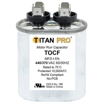 Image for Packard Titan Pro Run Capacitor 2 Mfd 440/370 Volt Oval, Box Of 10 from HD Supply